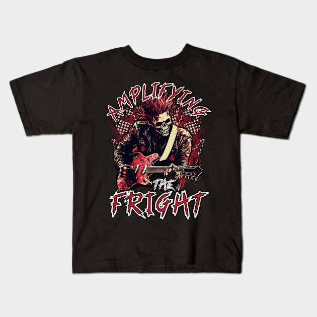 Halloween Party Amplifying The Fright Punk Rock Kids T-Shirt by E